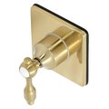 Kingston Brass KS3047TAL Single-Handle Three-Way Diverter Valve with Trim Kit, Brushed Brass KS3047TAL